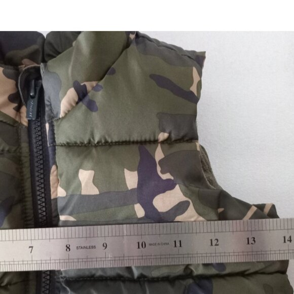 Old Navy Kids Toddlers Puffy Vest Boys Green Camo Insulated Pockets Size 3T - Picture 7 of 7